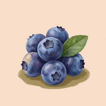 blueberries on tan