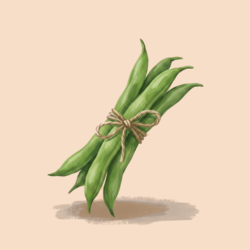green beans on tan