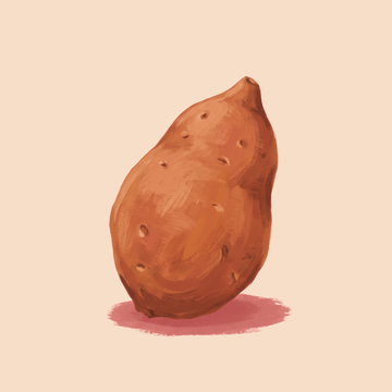 sweet potato on tan